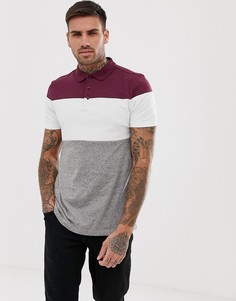 Футболка-поло колор блок ASOS DESIGN - Белый