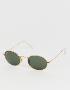 Овальные солнцезащитные очки Ray-Ban 0RB3547 - Золотой