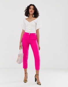 Розовые брюки-сигаретки River Island - Розовый