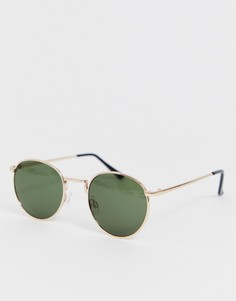 Круглые солнцезащитные очки Selected Homme eco friendly - Золотой