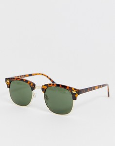 Черепаховые солнцезащитные очки в стиле ретро Selected Homme eco friendly - Коричневый
