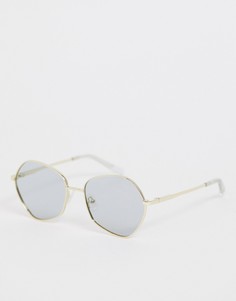 Серебристые солнцезащитные очки в квадратной оправе Le Specs - Серебряный