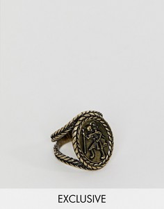Золотистое кольцо со Святым Христофором Reclaimed Vintage - Золотой
