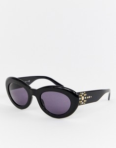 Овальные солнцезащитные очки Versace 0VE4355B - Черный