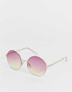 Большие круглые солнцезащитные очки (золотистый/сиреневый) AJ Morgan - Фиолетовый