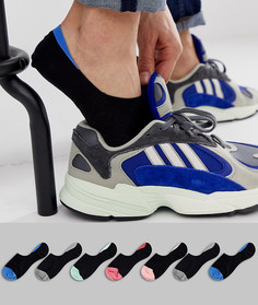 Набор черных невидимых носков с цветными вставками ASOS DESIGN - 7 пар - Мульти