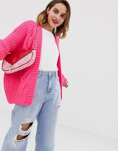 Розовый кардиган крупной вязки River Island - Розовый