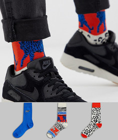 3 пары носков с тигровым и зебровым рисунком ASOS DESIGN - Мульти