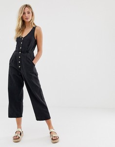 Черный комбинезон на пуговицах ASOS DESIGN - Черный