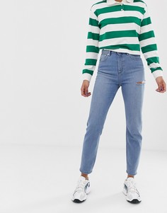 Светлые узкие джинсы в винтажном стиле с завышенной талией ASOS DESIGN Recycled Farleigh - Синий