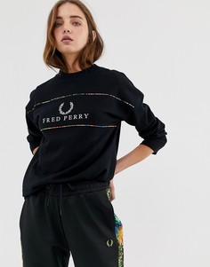 Свитшот с лавровым венком Fred Perry x Liberty - Черный