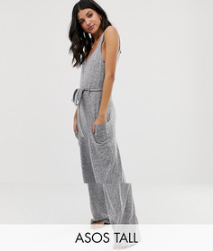 Мягкий комбинезон для дома с поясом ASOS DESIGN Tall - Серый