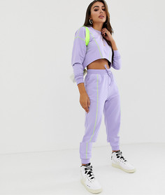 Спортивный костюм укороченного кроя с контрастными строчками ASOS DESIGN - Фиолетовый