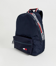 Темно-синий рюкзак с фирменной лентой и флажком Tommy Hilfiger - Темно-синий