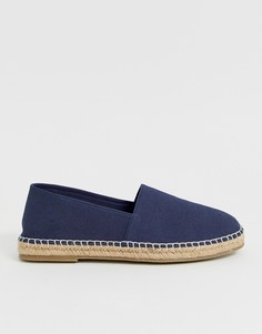 Темно-синие эспадрильи из искусственной замши с квадратным носком ASOS DESIGN - Темно-синий