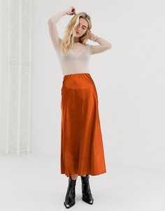 Атласная юбка New Look - Черный
