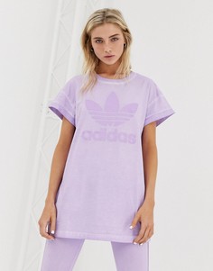 Свободная футболка бойфренда Adidas Originals - Фиолетовый