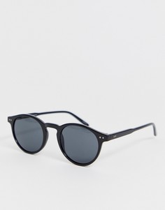 Черные круглые солнцезащитные очки Selected Homme eco friendly - Черный