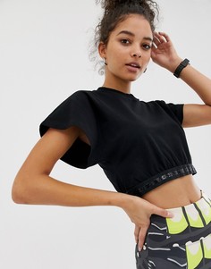 Спортивный кроп-топ в стиле oversize с эластичным нижним краем ASOS 4505 - Серый