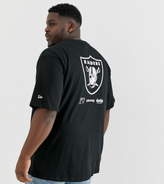 Черная oversize-футболка с логотипом команды NFL Raiders на груди New Era - Черный