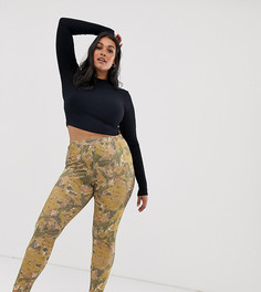 Леггинсы с абстрактным принтом ASOS DESIGN Curve - Мульти