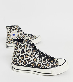 Кроссовки с леопардовым принтом Converse Chuck 70 - Черный