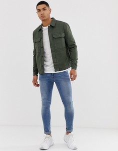 Зеленая рубашка в стиле милитари New Look - Зеленый
