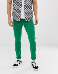 Ярко-зеленые зауженные джинсы ASOS DESIGN - Зеленый