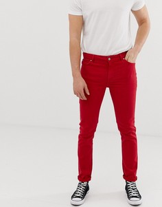 Красные зауженные джинсы ASOS DESIGN - Красный