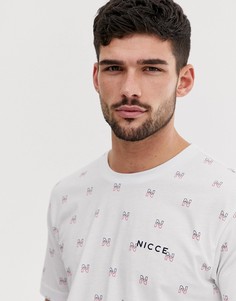 Белая футболка с принтом логотипа Nicce - Белый