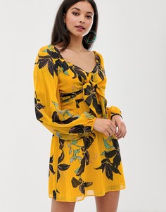 Платье с принтом лилий Talulah Day - Желтый