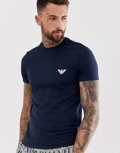Темно-синяя футболка для дома с логотипом Emporio Armani - Темно-синий