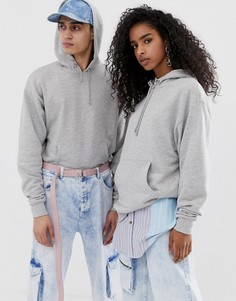Худи серого цвета COLLUSION Unisex - Белый