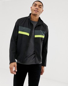 Черная куртка колор блок на молнии HUGO Bill1921 - Черный