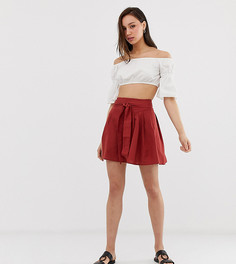 Хлопковая мини-юбка с завязкой ASOS DESIGN Tall - Красный