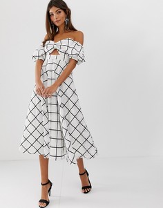 Платье миди из органзы в клетку ASOS EDITION - Мульти
