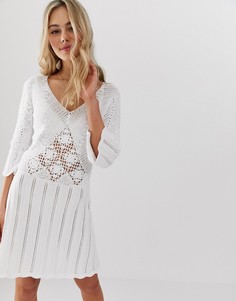 Короткое приталенное платье-кроше ASOS DESIGN - Белый