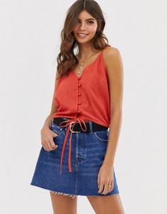 Топ на бретельках с узором в клетку ASOS DESIGN - Красный