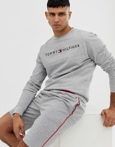 Серый свитшот с круглым вырезом и логотипом Tommy Hilfiger - Серый