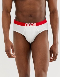 Белые трусы с красным поясом ASOS DESIGN - Белый