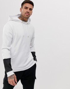 Худи белого цвета с полиуретановыми вставками на рукавах ASOS DESIGN - Белый