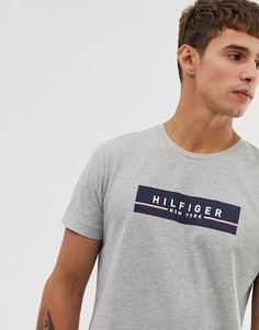Серая футболка с принтом логотипа Tommy Hilfiger - Серый