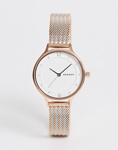 Часы 30 мм из разных видов металла с сетчатым браслетом Skagen SKW2749 Anita - Золотой