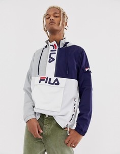 Серая куртка в стиле колор блок с фирменными молниями Fila Parallax - Серый