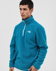 Синий флисовый свитшот с молнией 1/4 The North Face 100 Glacier эксклюзивно для ASOS - Зеленый