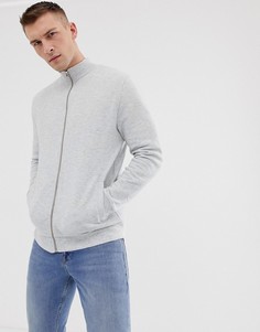 Спортивная куртка из белого меланжевого трикотажа ASOS DESIGN - Белый