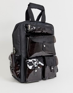 Черный рюкзак с прозрачными карманами SVNX - Черный 7X
