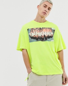 Неоновая oversize-футболка с принтом Migos Huncho ASOS DESIGN - Зеленый