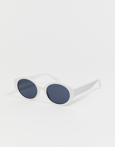 Белые овальные солнцезащитные очки Pieces - Белый