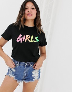 Футболка с принтом в стиле омбре ASOS DESIGN - Черный